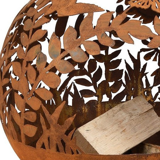 Meadow Laser Cut Rust Fire Globe